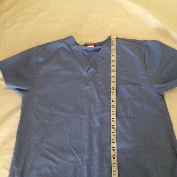 Dickies Scrub Light Blue Size Small Top  Medical Nurse Cotton Health Care Unisex - Picture 7 of 9